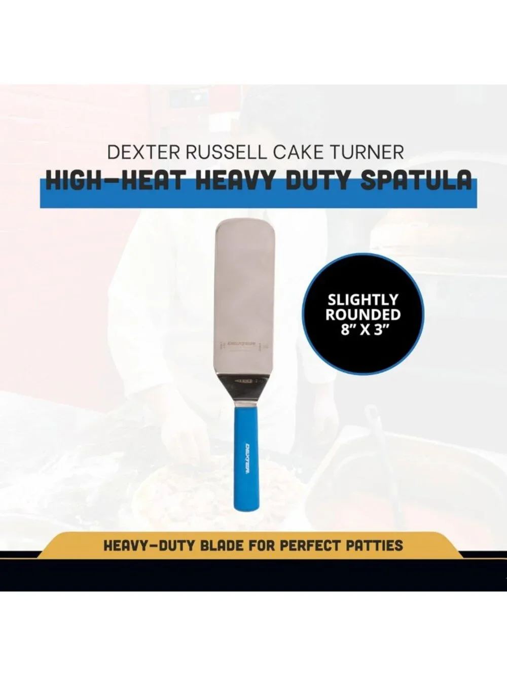 8” Stainless Steel Cake Turner with High Heat Resistant Handle | NSF Certified